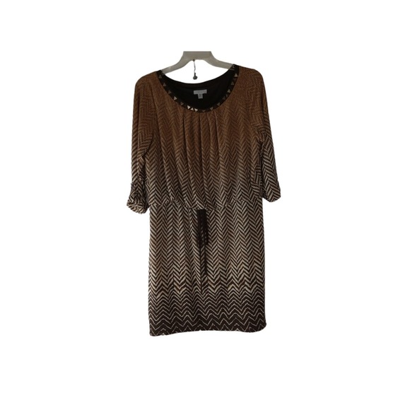 London Times Dresses & Skirts - London Times Womens Sheath Dress Size 18W Multicolor Geometric Scoop Neck